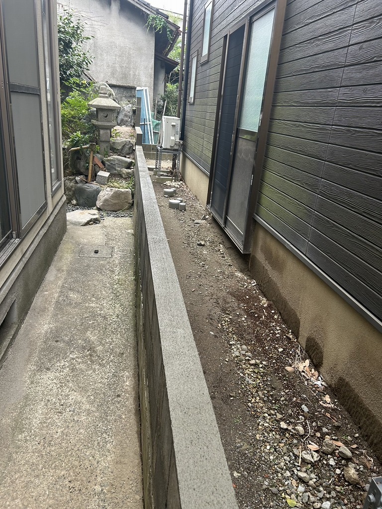 庭じまい ブロック塀解体 補強 狭小地 狭い土地