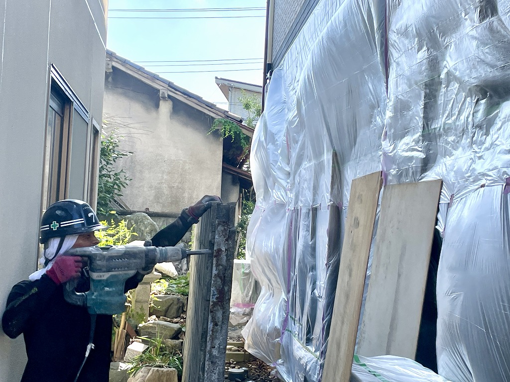 庭じまい ブロック塀解体 補強 狭小地 狭い土地